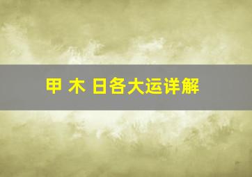 甲 木 日各大运详解